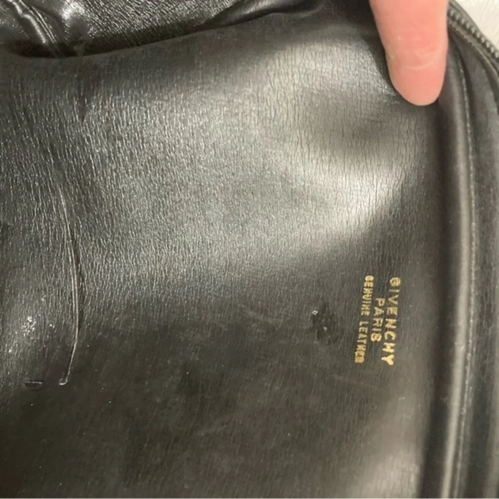 Givenchy vintage black suede leather clutch bag rare